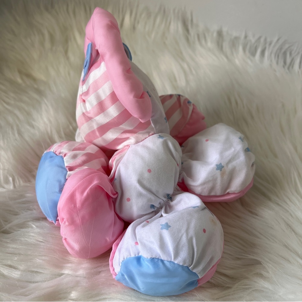 Fisher-Price Puffalump 90s Pink, White & Light Striped Zebra Plush with flaw - Picture 5 of 8